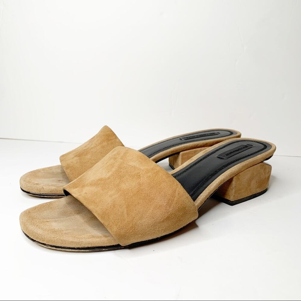 SZ 40 Alexander Wang Lou Suede With Rhodium Sandals